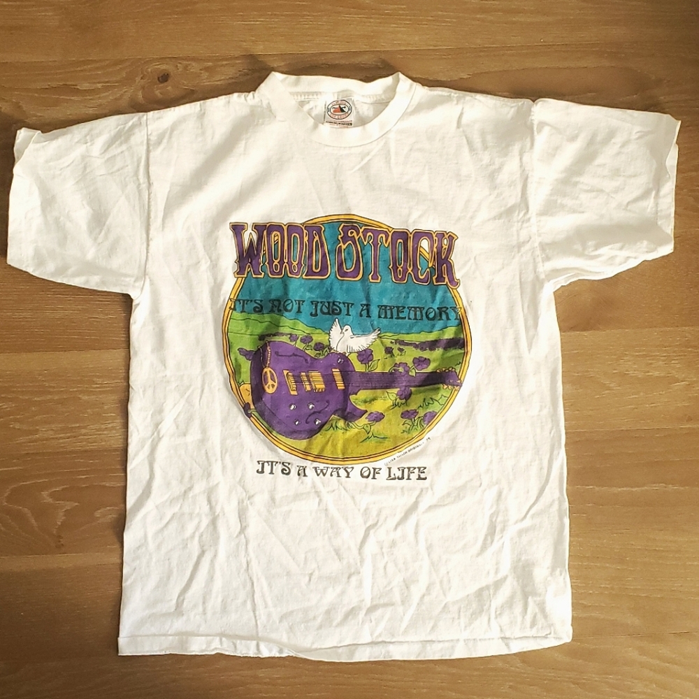 Woodstock 1994 90s T-Shirt Vintage Lisa Taylor Size XL Clay Hill Dry Goods White